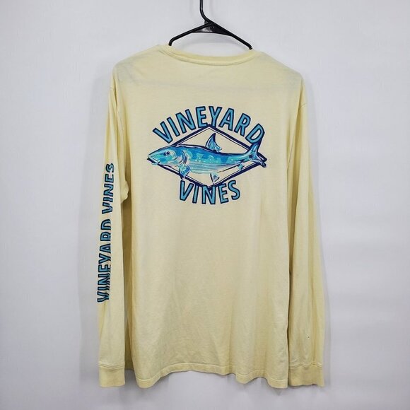 Vineyard Vines Long Sleeve Bonefish Diamond Pocket Tee Long Sleeve Mens Large - Picture 2 of 12